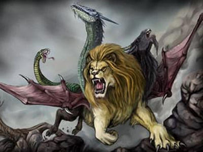 The Chimera was a hybrid monster from Greek mythology which is part lion, 